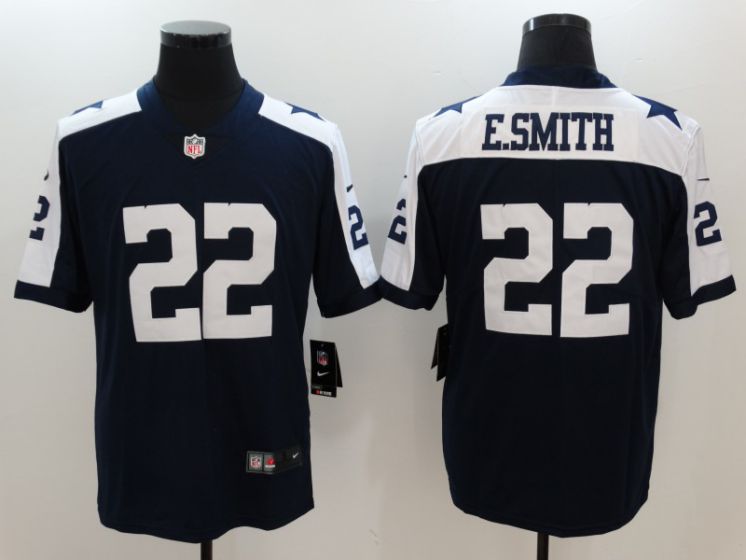 Men Dallas Cowboys #22 E.Smith Blue thanksgiving Nike Vapor Untouchable Limited NFL Jerseys->dallas cowboys->NFL Jersey